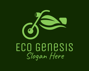 Eco Motorcycle Leaf  logo design