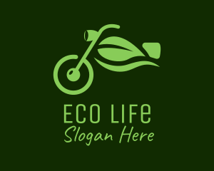 Eco Motorcycle Leaf  logo design