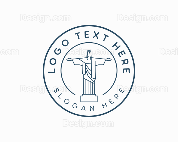 Christ Statue Landmark Logo