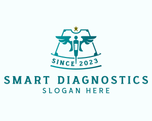 Medical Syringe Injection logo design