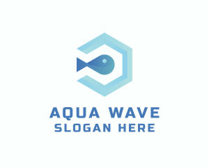 Fish Aqua Hexagon logo