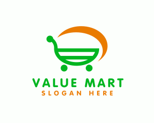 Shopping Cart Grocery logo design