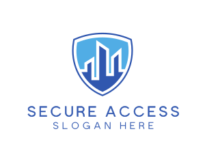 Office Building Security Shield logo design