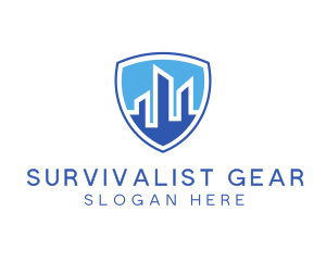 Office Building Security Shield logo design