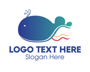 Gradient Whale Cartoon logo