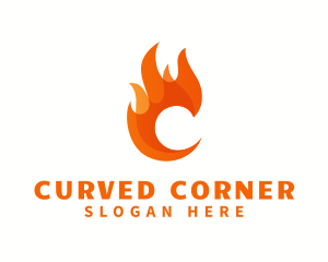 Burning Fire Letter C logo design