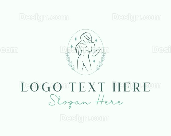 Sexy Woman Body Floral Logo