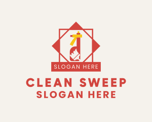 Sanitation Broom Cleaning  logo design