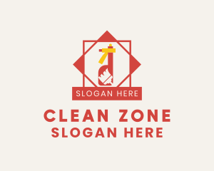 Sanitation Broom Cleaning  logo design