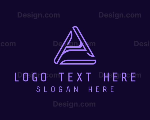 Purple Abstract Letter A Logo