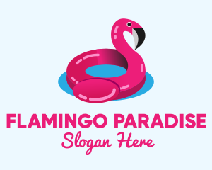 Inflatable Flamingo Floatie logo design