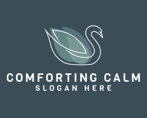 Monoline Swan Bird logo design