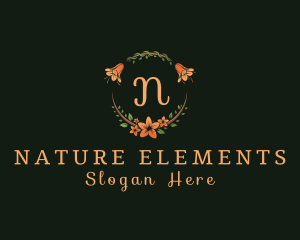 Nature Flower Wreath  logo design