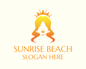 Sunrise Woman Crown logo design