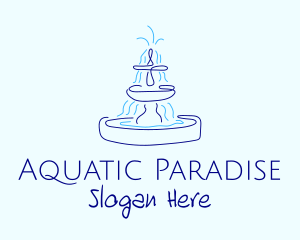 Blue Water Fountain logo design