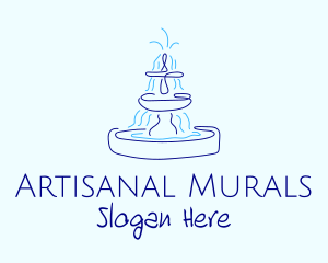 Blue Water Fountain logo design