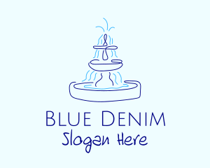 Blue Water Fountain logo design