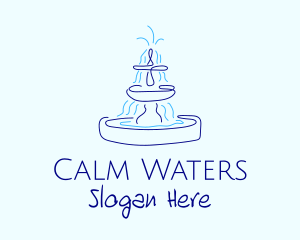 Blue Water Fountain logo design