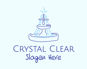 Blue Water Fountain logo design