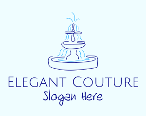 Blue Water Fountain logo design