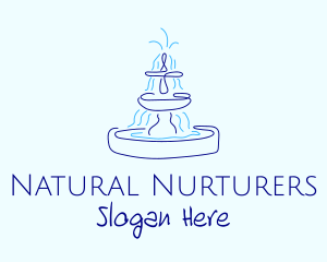 Blue Water Fountain logo design