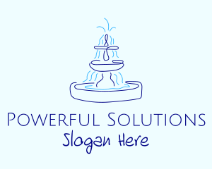 Blue Water Fountain logo design