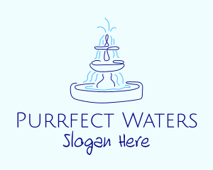 Blue Water Fountain logo design