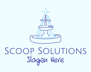 Blue Water Fountain logo design