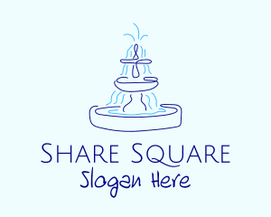 Blue Water Fountain logo design