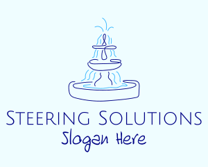 Blue Water Fountain logo design