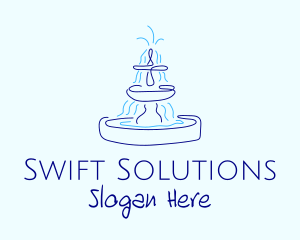 Blue Water Fountain logo design