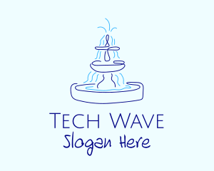 Blue Water Fountain logo design