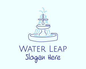 Blue Water Fountain logo design