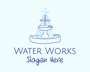 Blue Water Fountain logo design