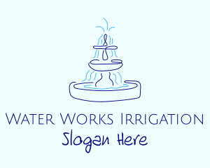 Blue Water Fountain logo design