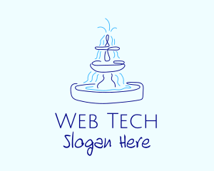 Blue Water Fountain logo design