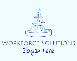 Blue Water Fountain logo design