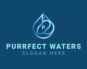 Abstract Water Droplet logo design