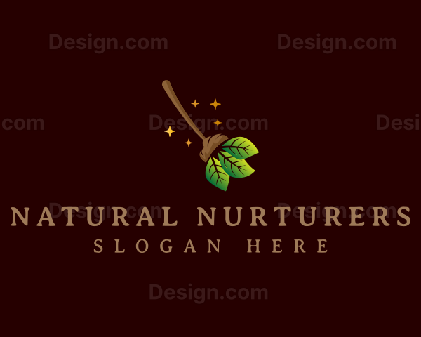 Leaf Nature Broom Logo