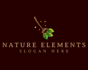 Leaf Nature Broom logo design