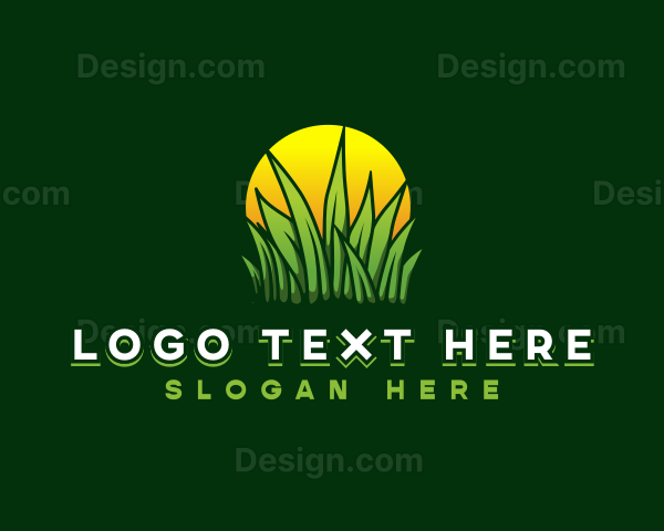 Organic Grass Sunset Logo