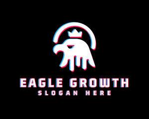 Eagle Crown Glitch logo design