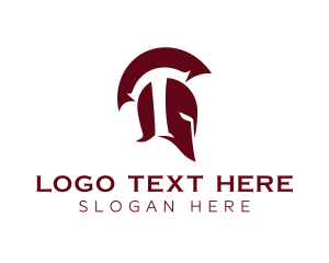 Spartan Warrior Letter T logo