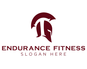 Spartan Warrior Letter T logo