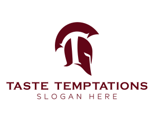 Spartan Warrior Letter T logo design