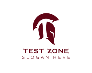 Spartan Warrior Letter T logo design