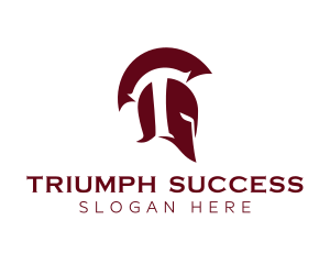 Spartan Warrior Letter T logo design