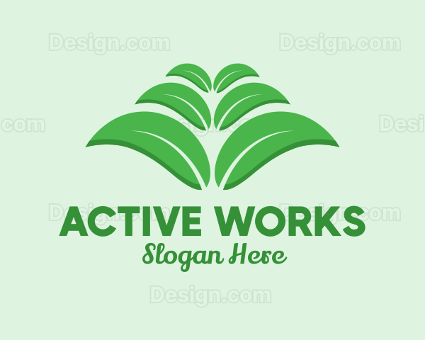 Green Organic Leaves Logo