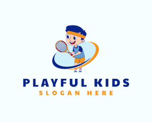 Kid Tennis Sports logo design