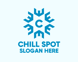 Cooling Snowflake Star logo design